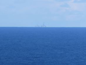 Claire oil platform taken from Eshaness Lighthouse